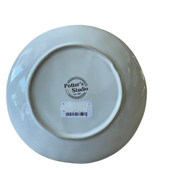 Potter's Studio Christmas Pine Tree Salad Plates 7.5in Green & White Holiday NEW - Picture 9 of 10